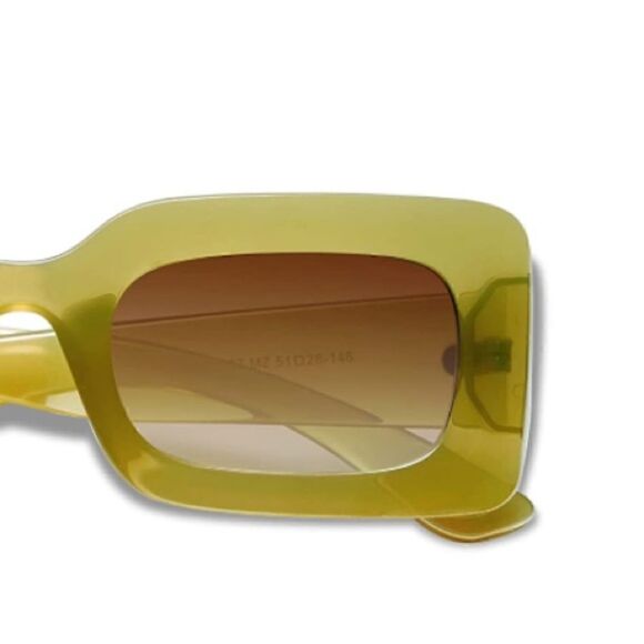 Green Chunky Square Sunglasses  